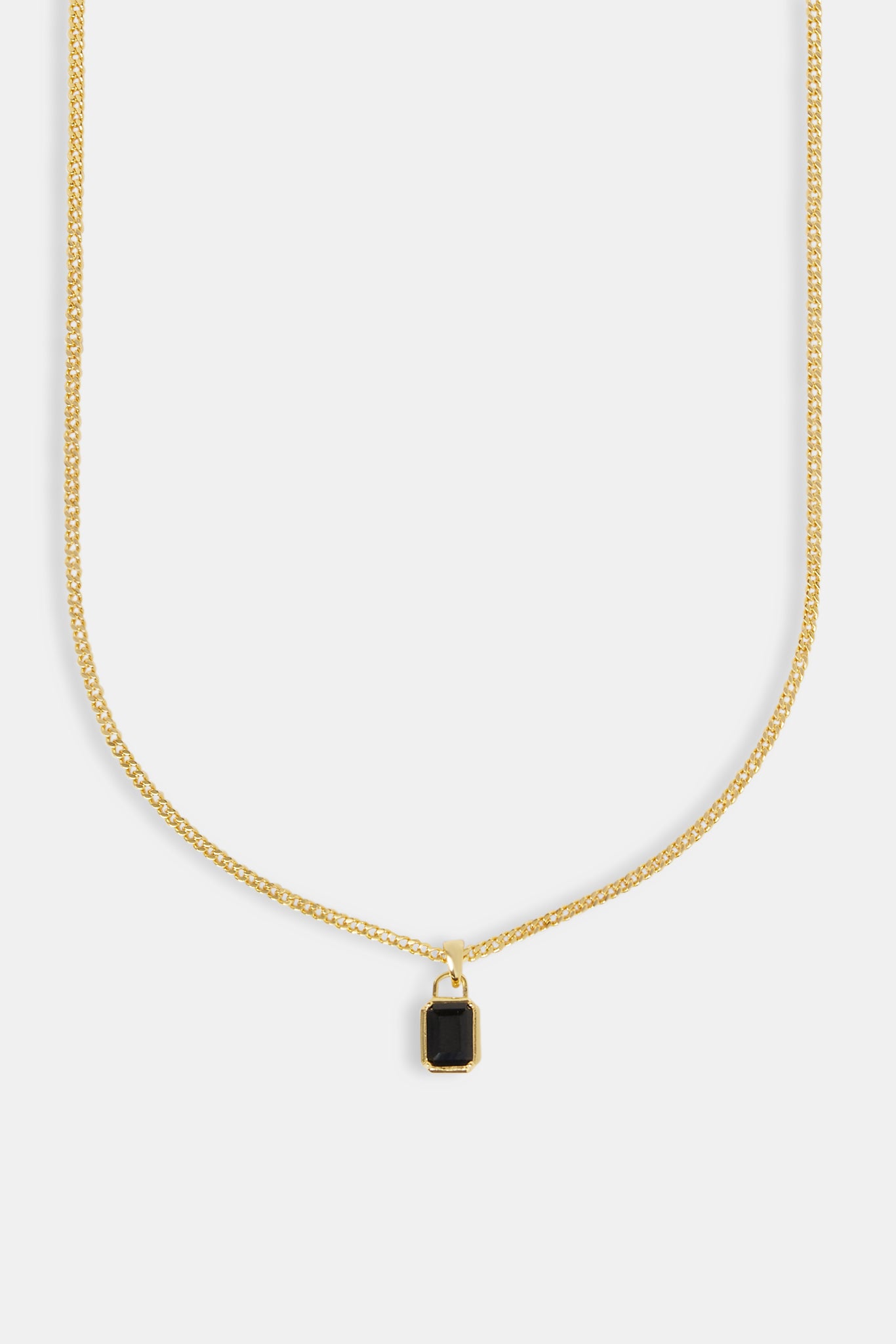 Halskette mit schwarzem Mikro-Eis-Edelstein – 10 mm – Gold